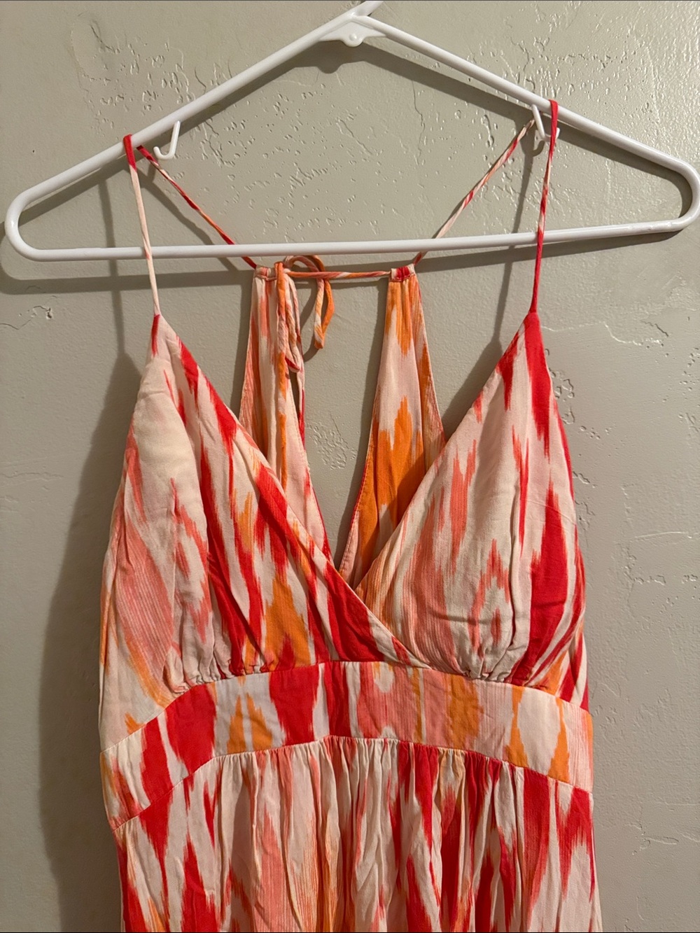 Athleta Coral, Peach & Cream Strappy Maxi Dress - Picture 3 of 9